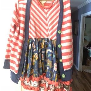 MATILDA JANE SIZE 4 DRESS AND CARDIGAN EUC